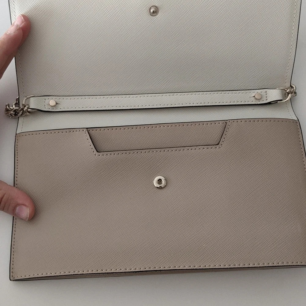 Kate Spade Willow Wallet cream Tan Leather Chain strap crossbody Bag - Picture 8 of 8